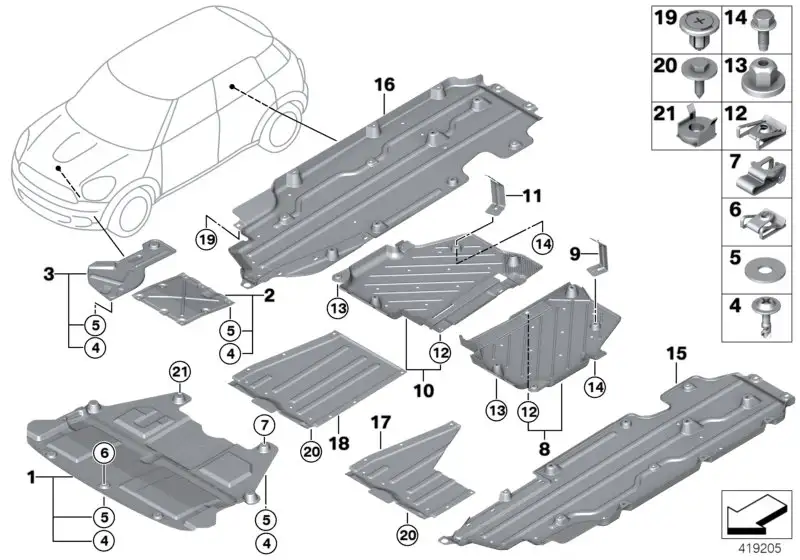 BMW Clip E70 E71 E72 R60 R61 07146981768 - X5, X6, MINI
