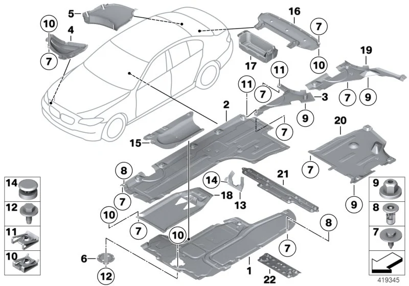 BMW Abdeckung hinten rechts F10 F11 51757186522