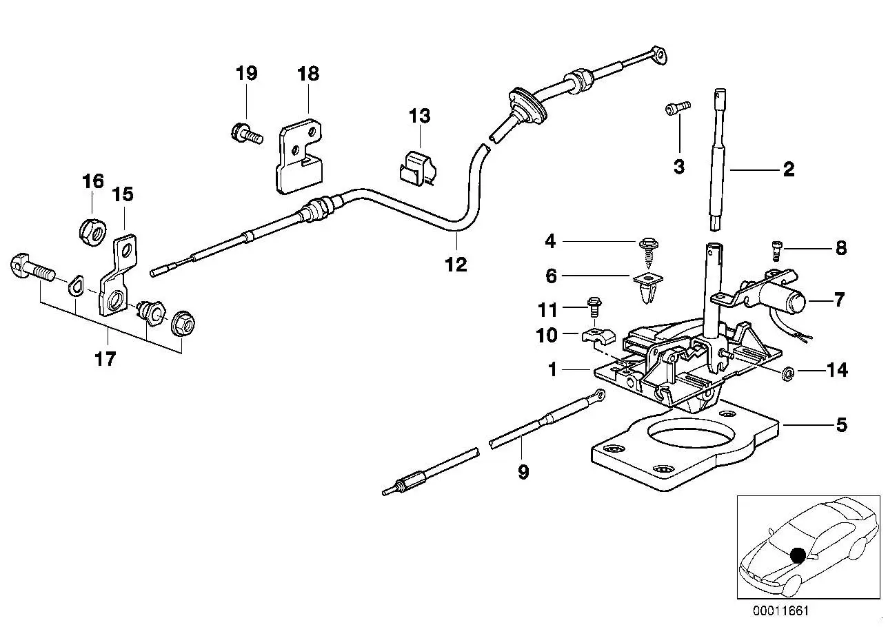 BMW Seilzug Interlock E36 32311161868