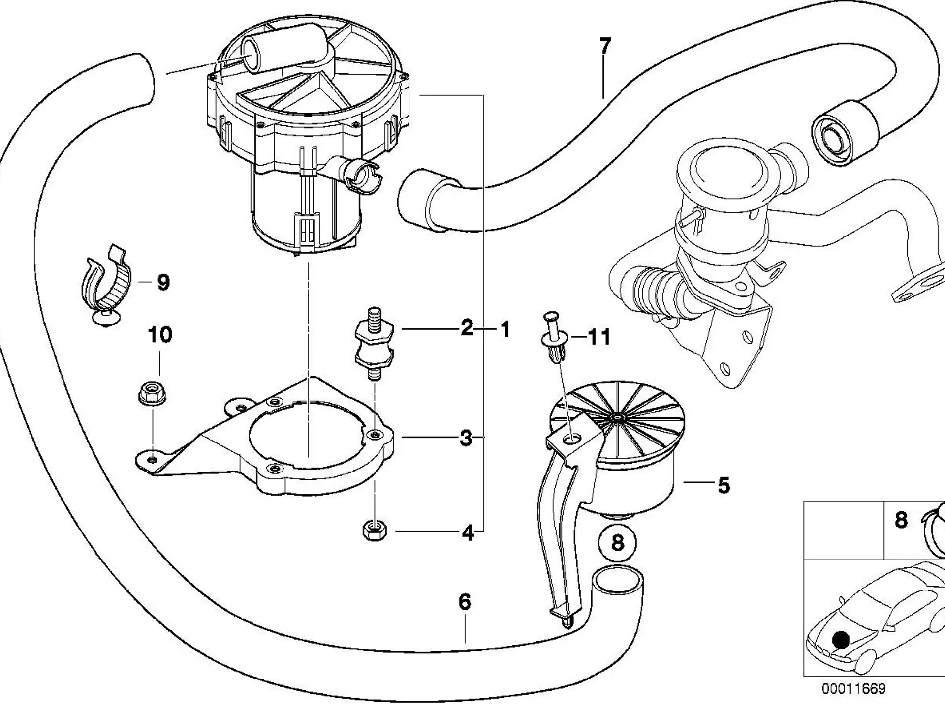 BMW Druckschlauch E46 11721715051