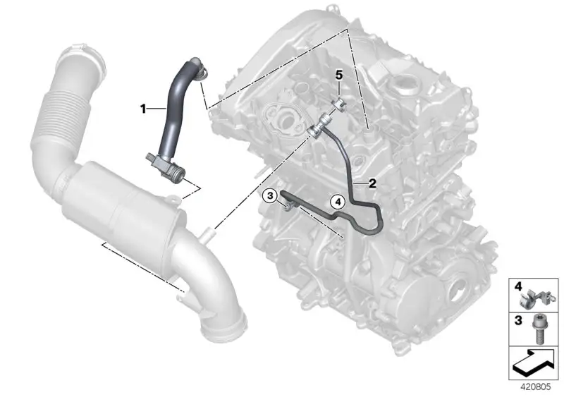 BMW Entlüftungsleitung beheizt F39 F20 F44 F45 F46 F48 F54 F55 F5