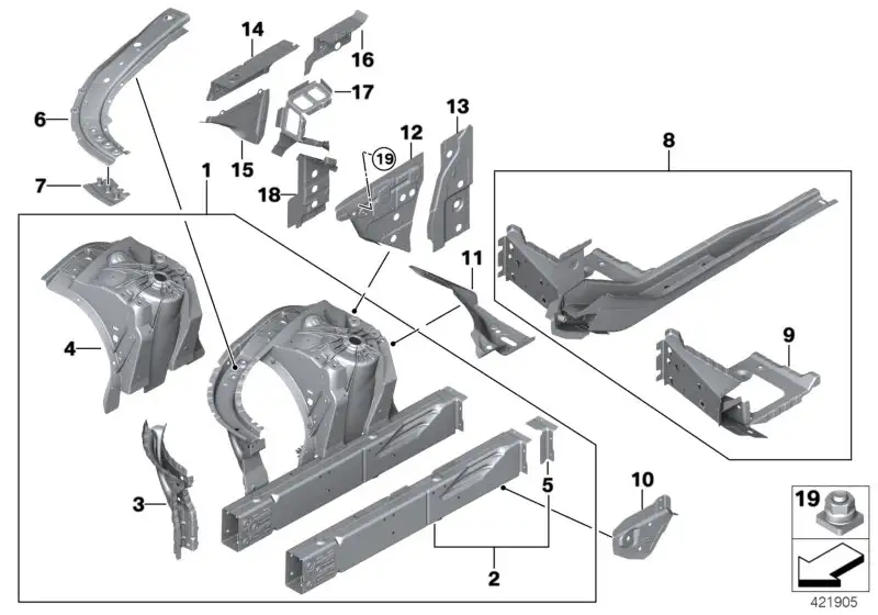 BMW Radhaus vorn rechts G11 G12 G32 41007412926 - Bildposition 01