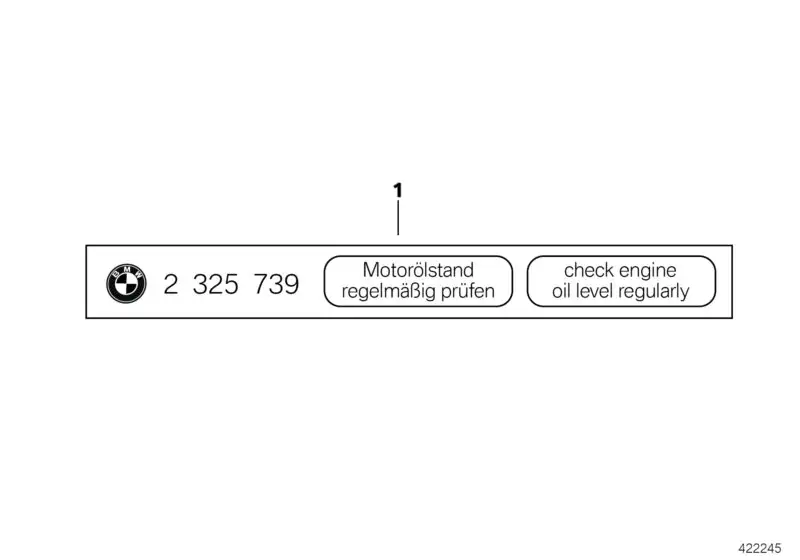 BMW Hinweisschild Ölstand K21 K22 K23 K25 K25H K26 K27 K28 K29 K3