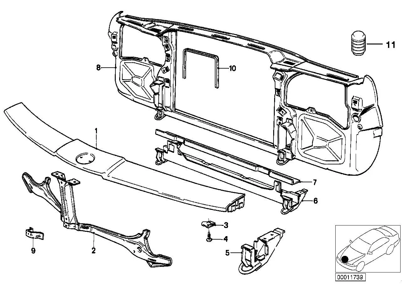 BMW Frontverkleidung E23 41331902302 - Bildposition 01