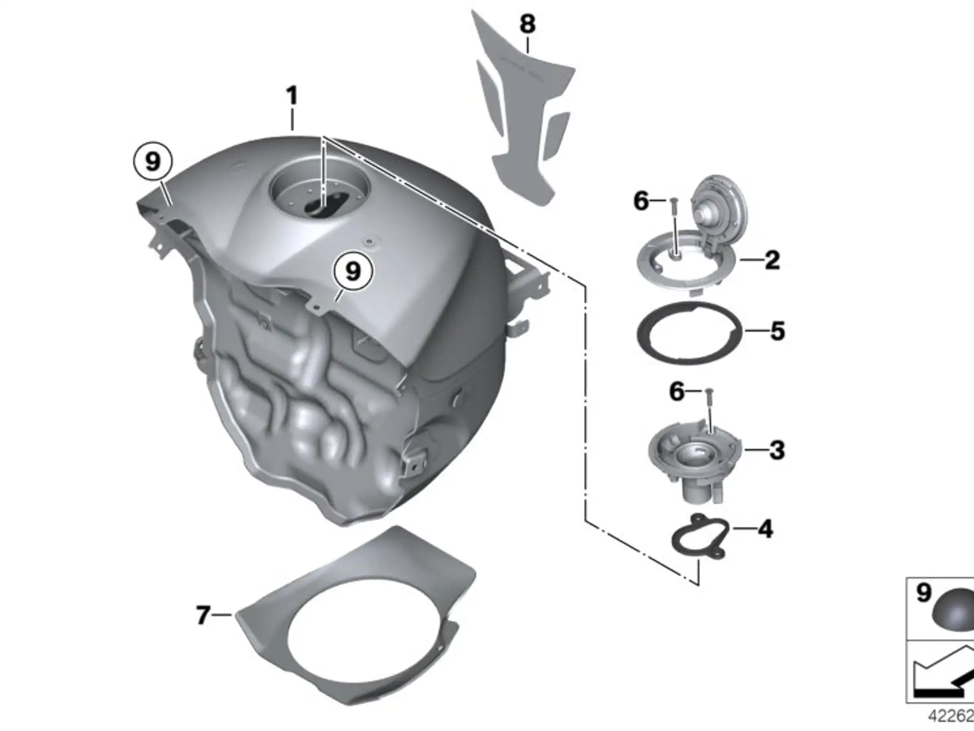 BMW Dichtung Tankstutzen K21 K22 K23 K25 K26 K27 K29 K32 K33 K42 K46 K47 K48 K71 K73 K75 16117691509