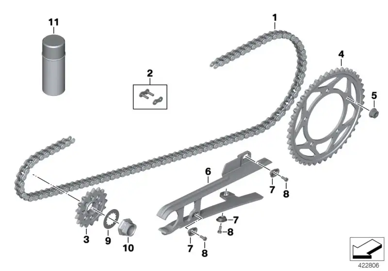 BMW Antriebskette K46 K47 K67 33818546402 - Bildposition 01