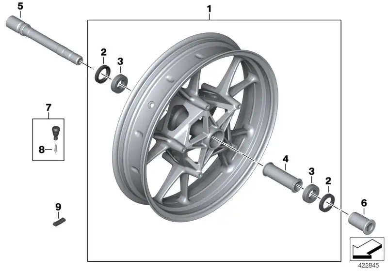 BMW Vorderrad schwarz liniert K46 K47 36318556000