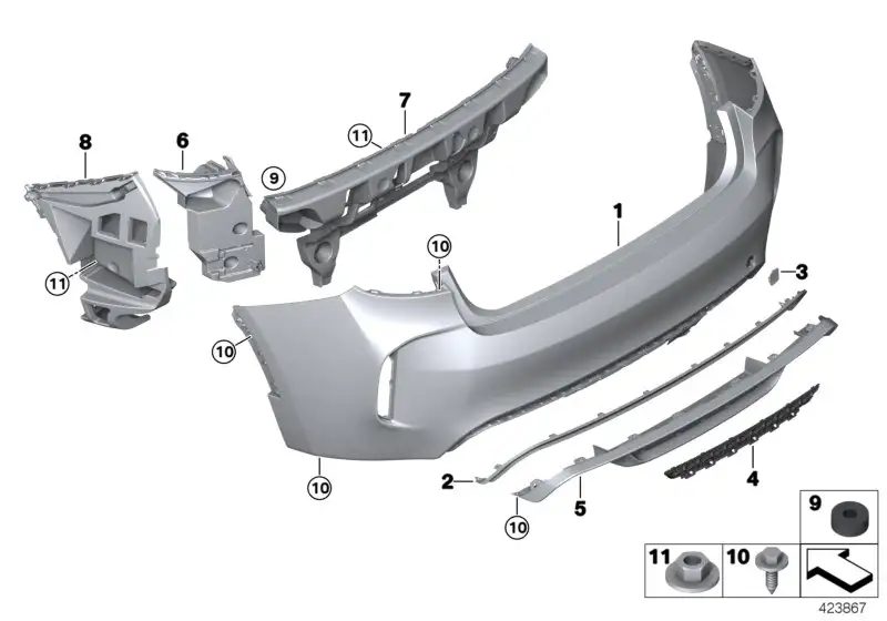 BMW Abdeckung Abschleppöse hinten grundiert F86 51128066906 - X6