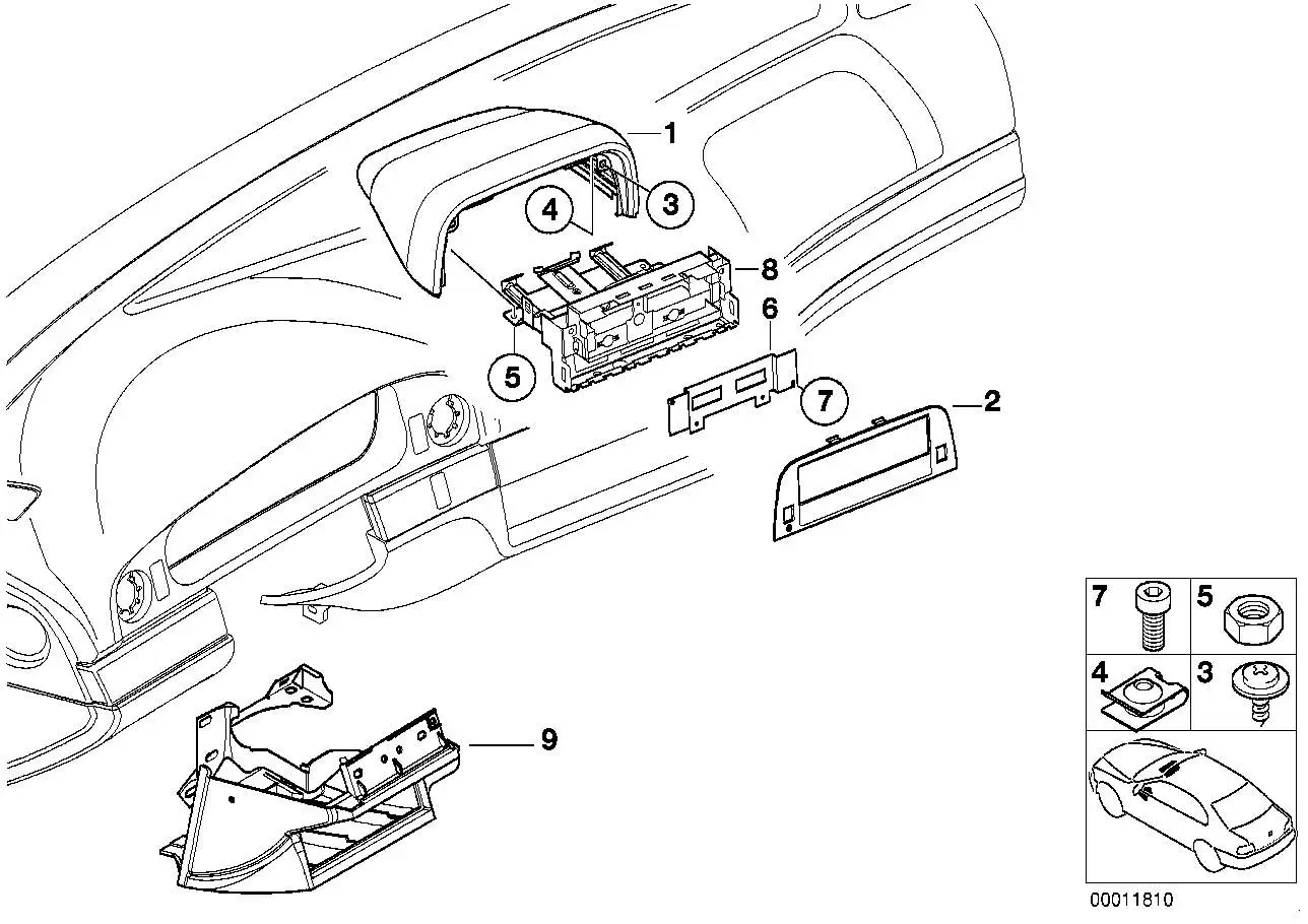BMW Verkleidung Taxameter Instrumente E39 51457143443 - 5er E39 L