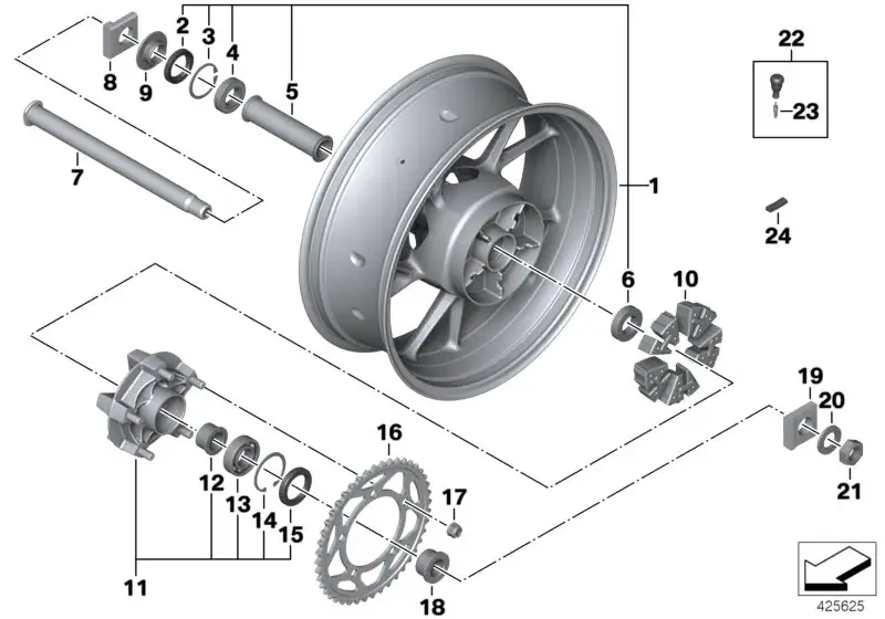 BMW Hinterrad schwarz K49 36318548156 - Bildposition 01