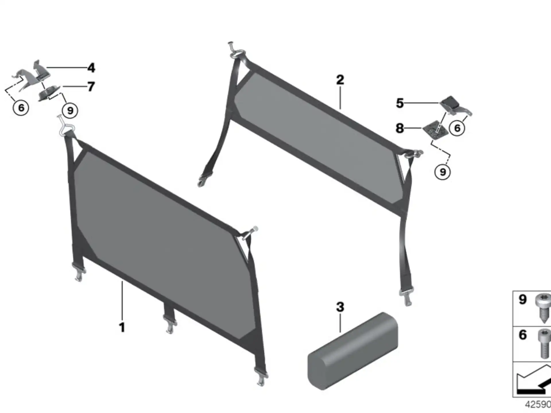 BMW Halter Trennnetz hinten links F46 51477329615