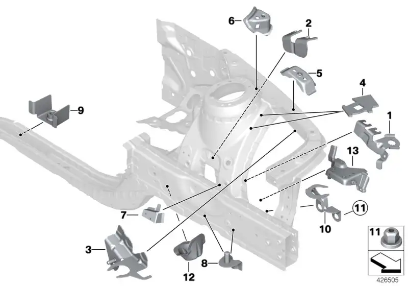 BMW Halter Bremsschlauch links F20 F21 F22 F23 F30 F31 F32 F33 F3