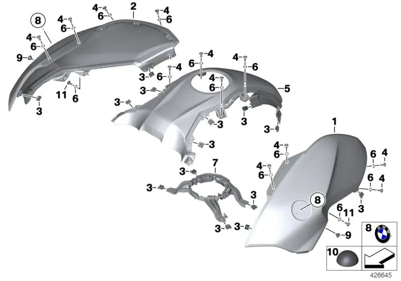 BMW Seitenverkleidung links 46638534307 - Bildposition 01