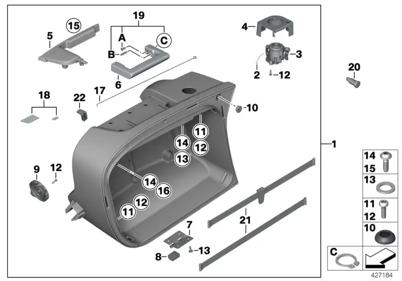 BMW Klappe links K26 K27 K28 K44 71607685883