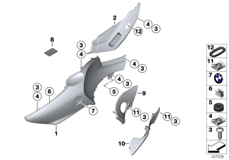 BMW Tülle F15 F16 F85 F86 K27 K28 K43 K46 K47 K50 K51 K52 K53 K54 K73 R28 16112328784