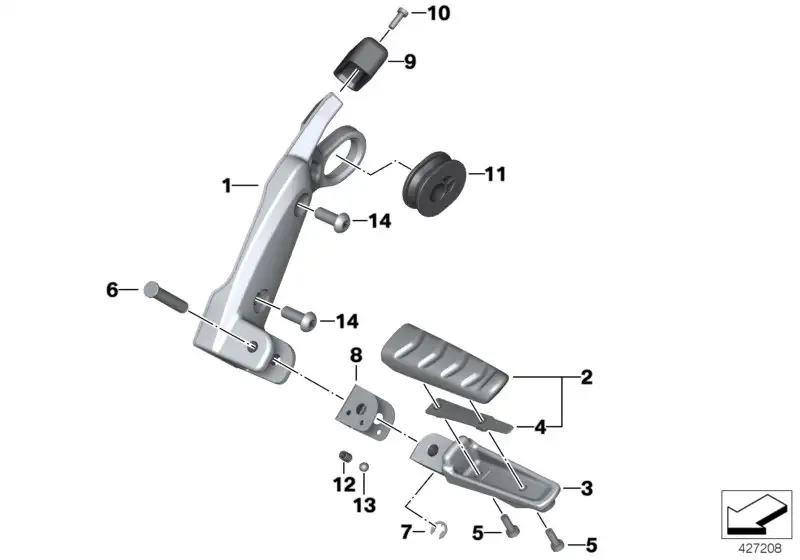 BMW Fussrastenplatte hinten links K28 46717688779
