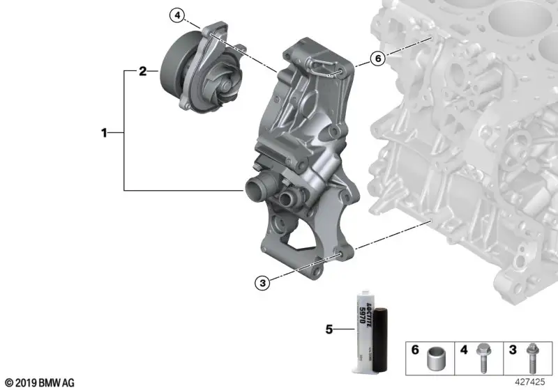 BMW Kühlmittelpumpe F39 F45 F46 F48 F54 F55 F56 F57 F60 115186235