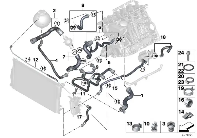 BMW Entlüftungsleitung F07 F10 F11 17128651450 - 5er