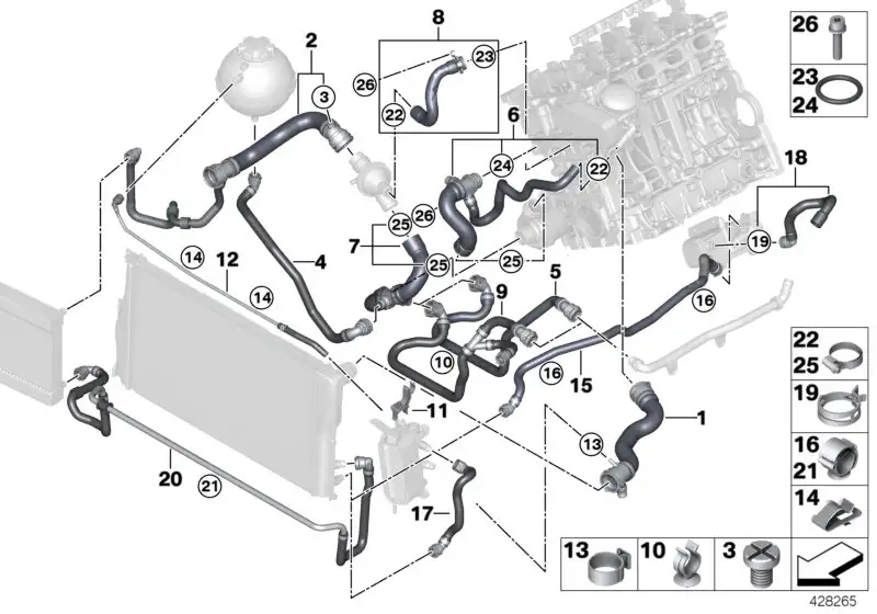 BMW Kühlmittelschlauch F07 F10 F11 17127619687