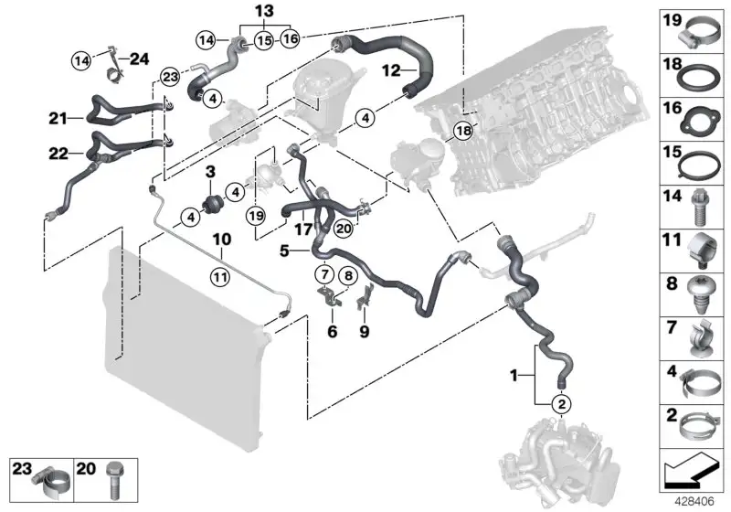 BMW Entlüftungsleitung F01 F02 F10 F11 17127578405
