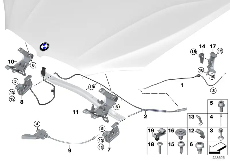 BMW Clip Bowdenzug 61139273133 - Bildposition 19