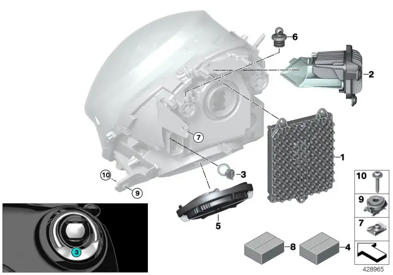 BMW LED Abbiegelichtmodul links 63117366377 - Bildposition 02