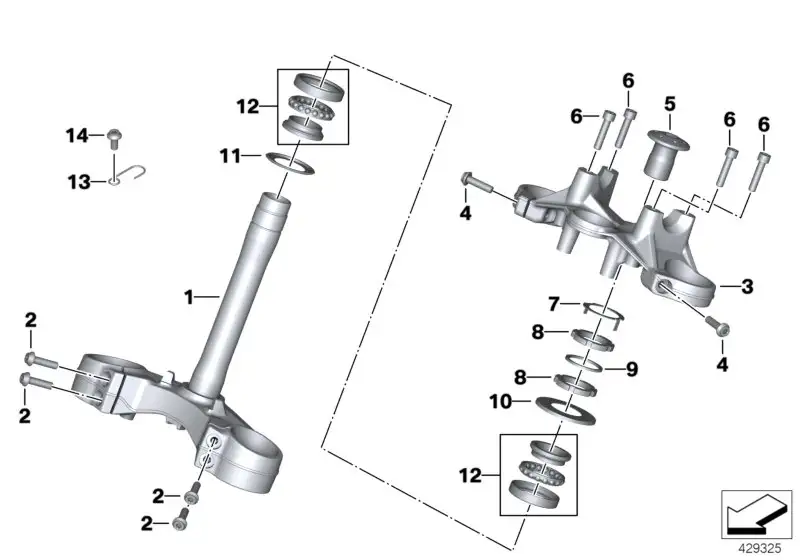 BMW Gabelbrücke unten K54 31428550145