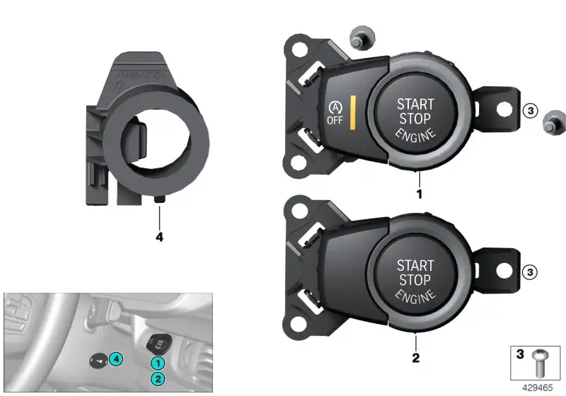 BMW Schalter Start/Stop F15 61319297994 - X5 F15