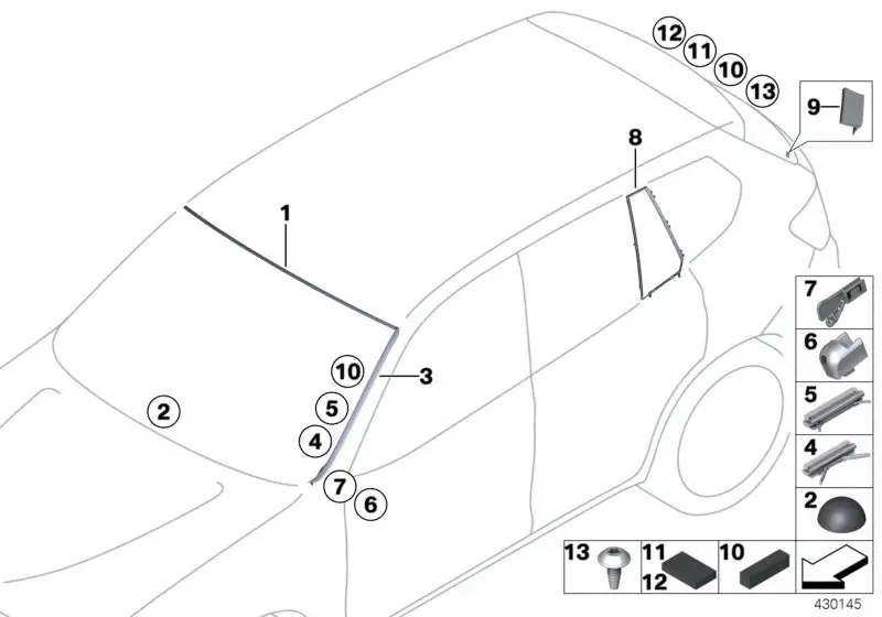 BMW Wasserfangleiste rechts 51317277646 - Bildposition 09