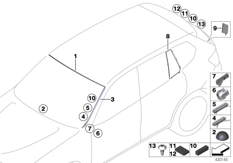 BMW Klammer F01 F02 F04 F25 F26 51137232420