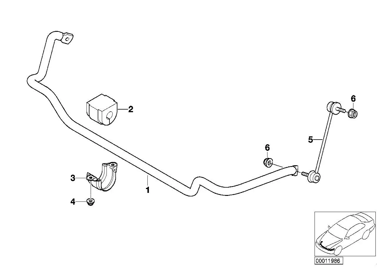 BMW Gummilager Stabilisator E46 31352282656