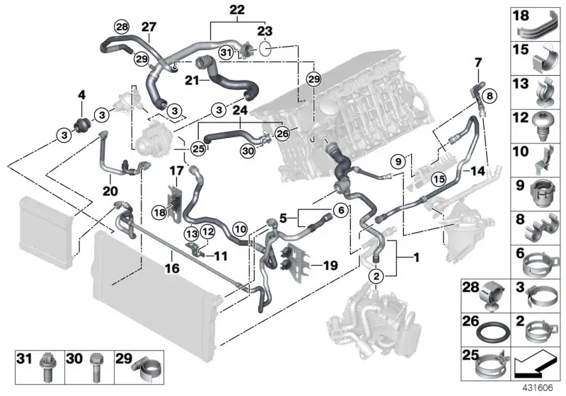 BMW Kühlmittelschlauch F01 F02 F07 F10 F11 11537593513 - Bildposi