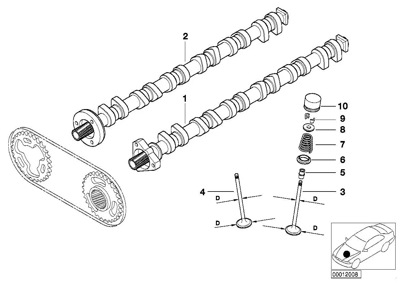 BMW Einlassventil E39 E46 E53 E60 E61 E65 E66 E83 E85 11341438385