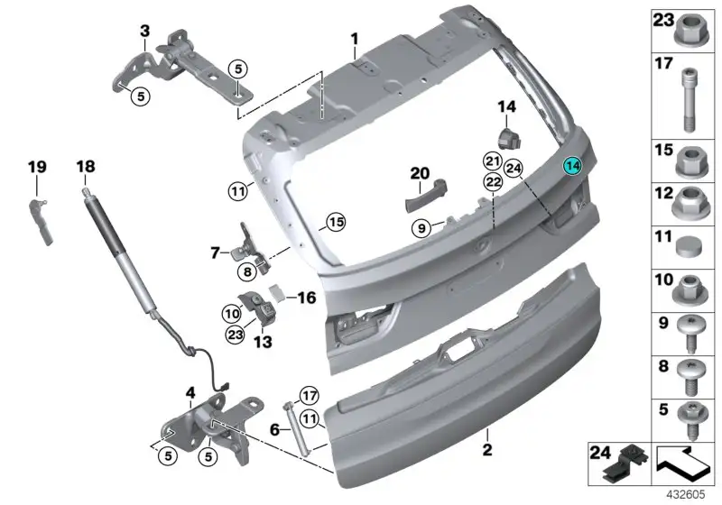 BMW Heckklappe oben 41007378121