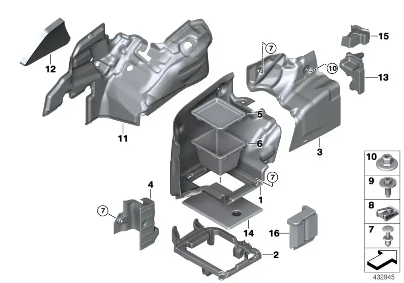BMW Ablageschale Gepäckraum links F33 F83 51477289133 - 4er F33,