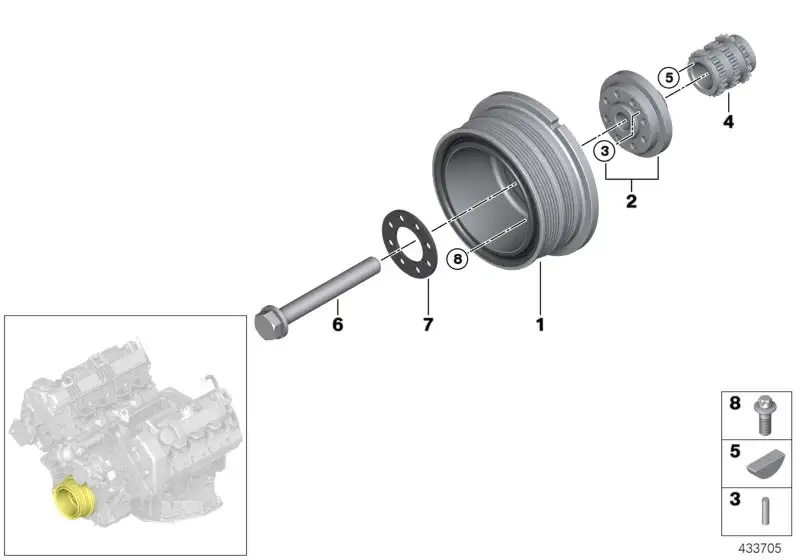 BMW Bundschraube E53 E60 E61 E63 E64 E65 E66 E70 11231440076
