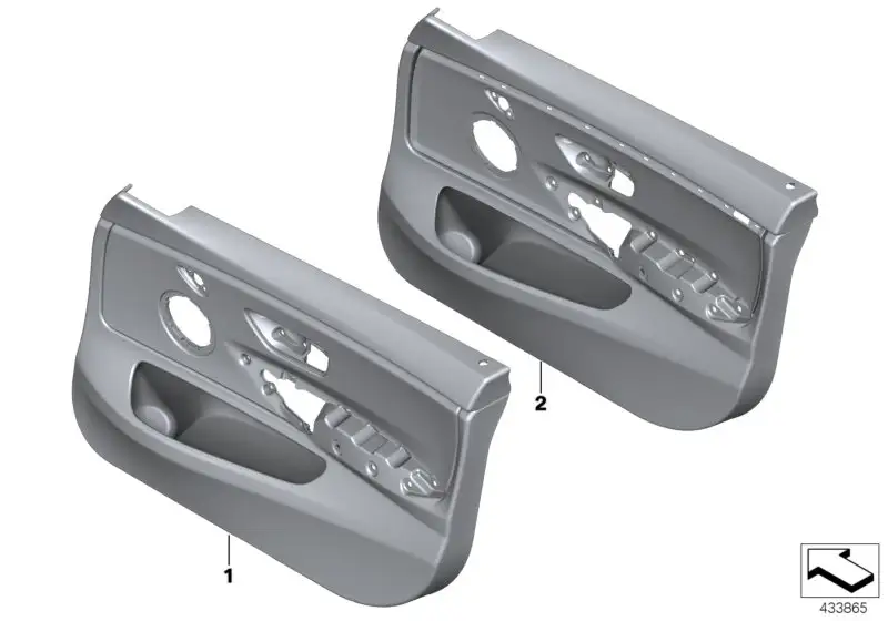 BMW Türverkleidung Leder vorn links F36 51417347161 - 4er F36 Gra