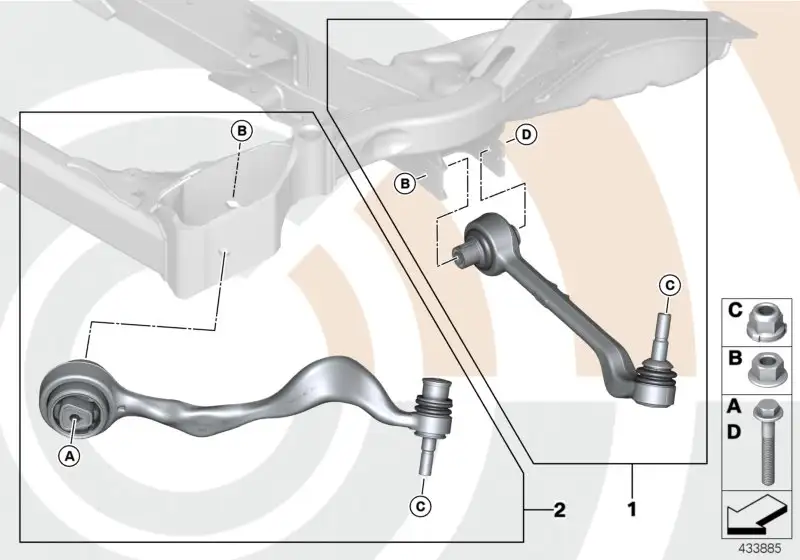 BMW Reparatursatz Querlenker rechts 31108883931 - Bildposition 01