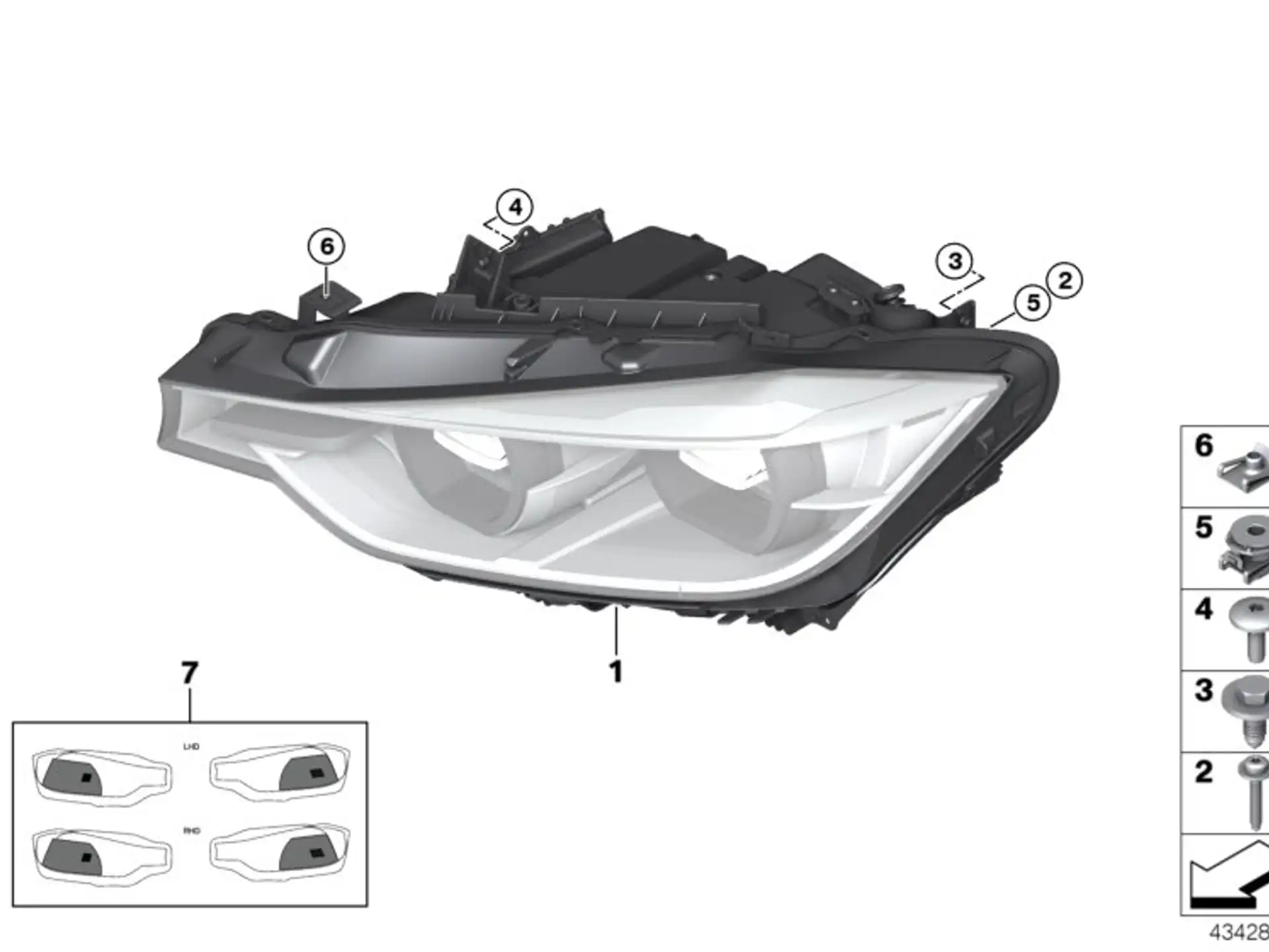 BMW Flachkopfschraube F20 F21 F22 F23 F30 F31 F32 F33 F34 F36 F45 F46 F80 F82 F83 F87N I12 I15 07119908008