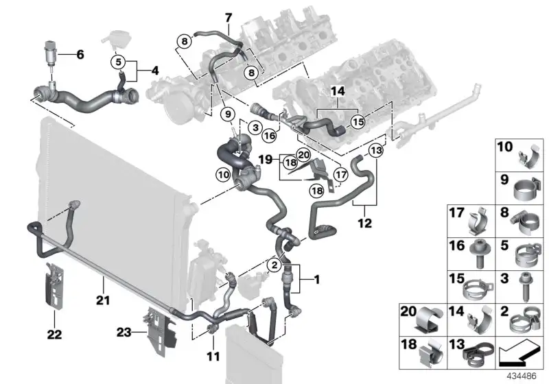 BMW Kühlmittelschlauch F01 F02 F06 F07 F10 F11 F12 F13 1712759525