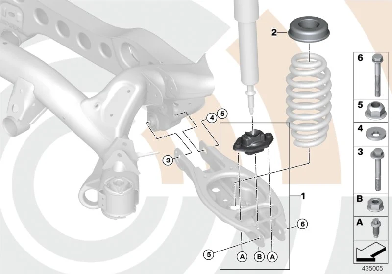 BMW Reparatursatz Gummilager Stossdämpfer E81 E82 E84 E87 E88 E90 E91 E92 E93 33522406287