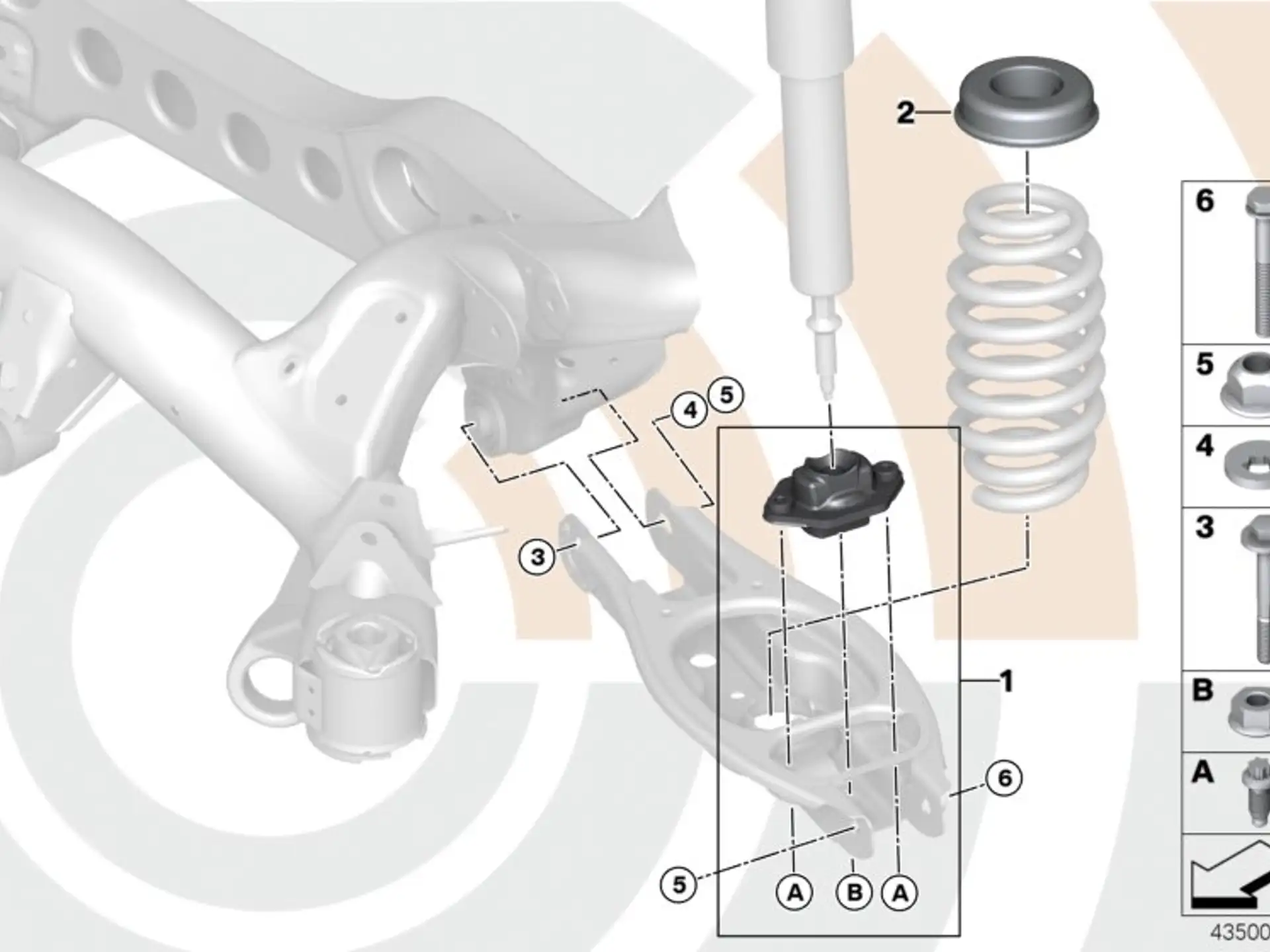 BMW Reparatursatz Gummilager Stossdämpfer E81 E82 E84 E87 E88 E90 E91 E92 E93 33522406287