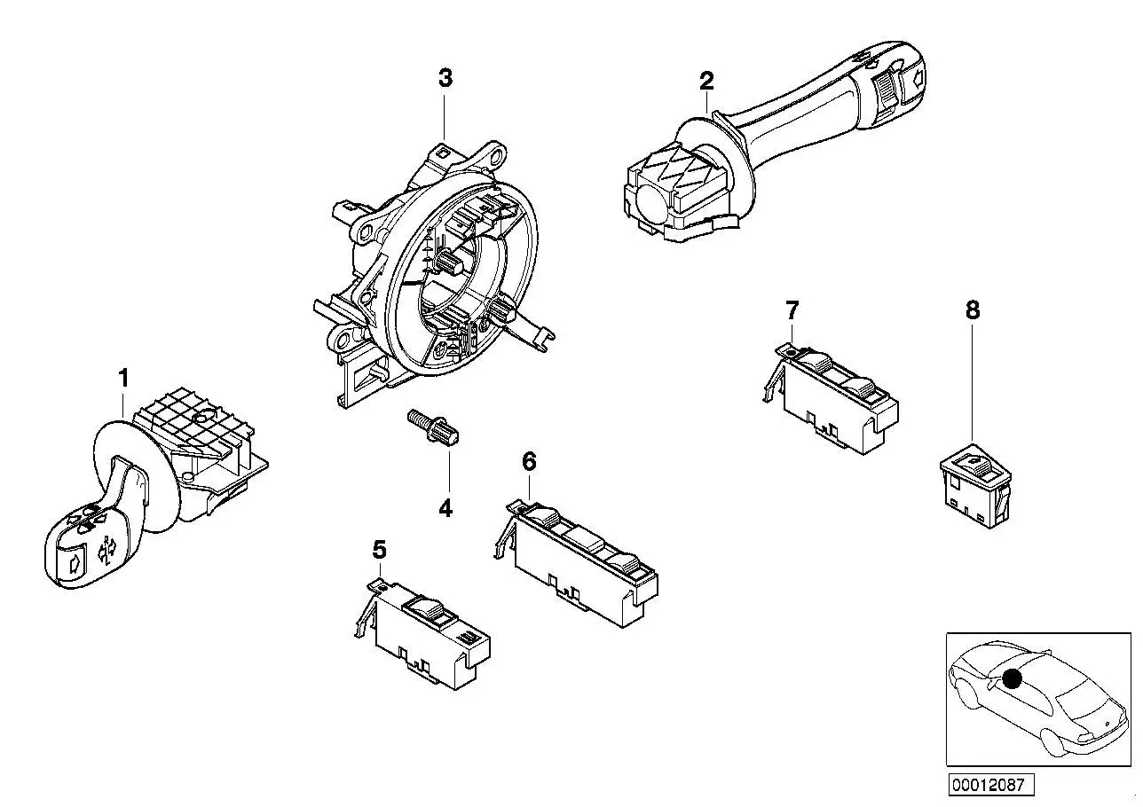 BMW Schalter Blink-Abblend-Fernlicht E38 E39 E46 E53 E83 E85 E86