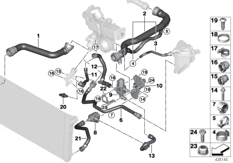 BMW Kühlmittelschlauch F10 F11 17128514243 - Bildposition 02