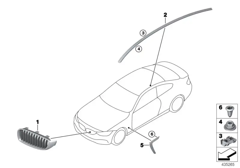 BMW Luftführung Seitenwand grundiert vo. re F32 F33 F36 517473819
