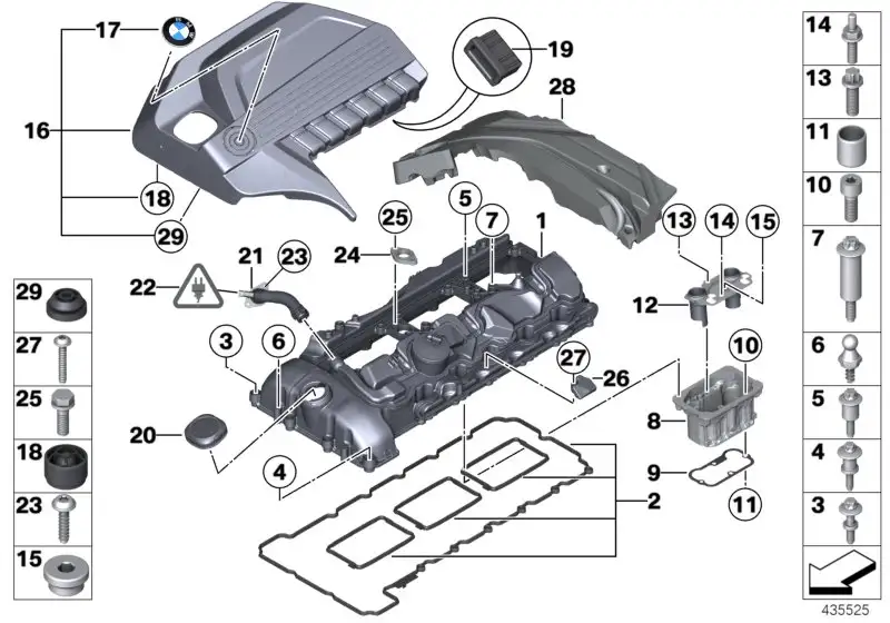 BMW Kerzenschachteinsatz E70 E71 E82 E88 E90 E91 E92 E93 F01 F02