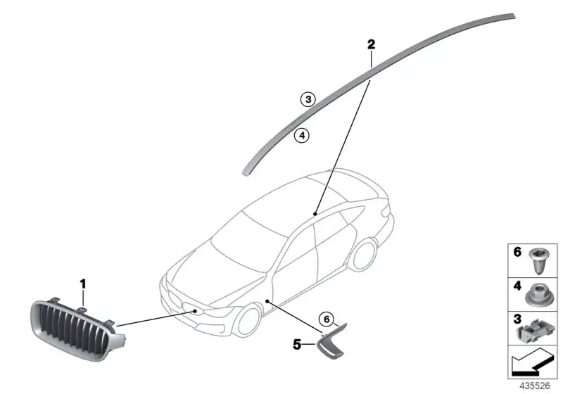 BMW Luftführung Seitenwand grundiert vo. re. F32 F33 F36 51747494