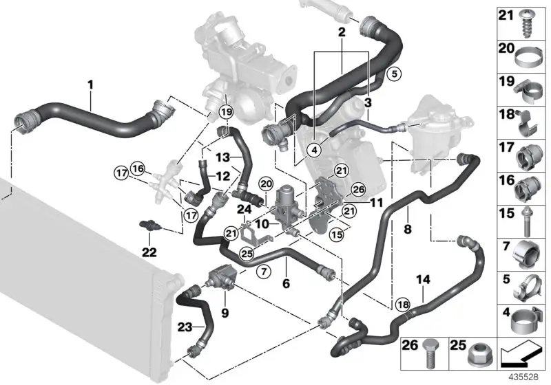 BMW Kühlmittelschlauch F07 F10 F11 17127809820