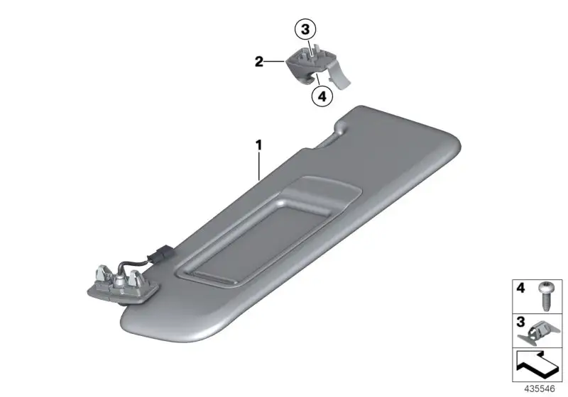 BMW Sonnenblende rechts F25 F26 51167379508 - X3 F25, X4 F26
