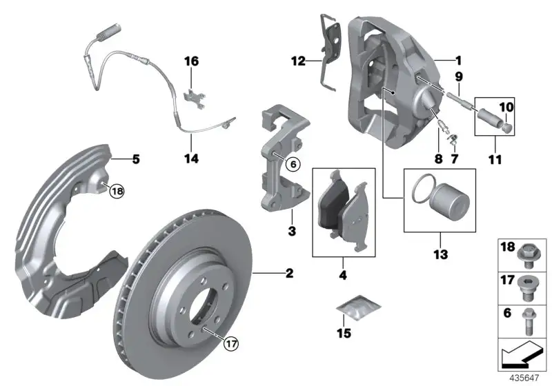 BMW Bremssattelgehäuse rechts E84 E89 E90 E91 E92 E93 34116773202